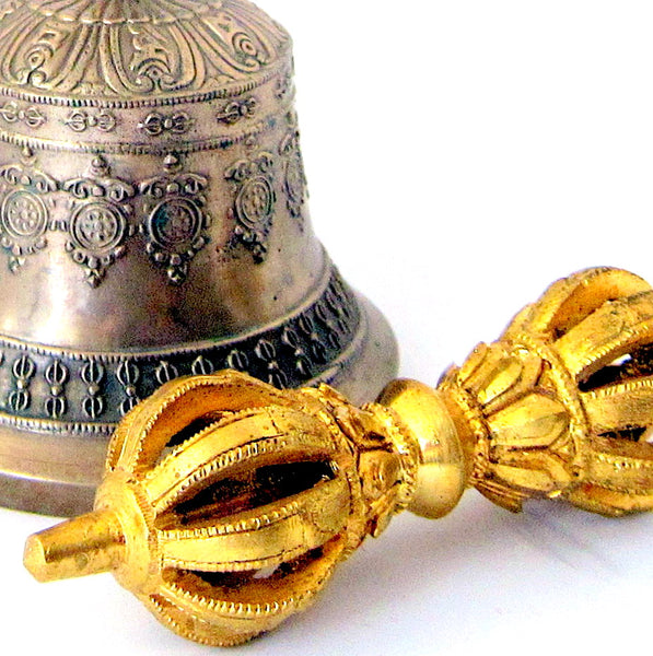 Nine-pronged Sterling Silver Bell & Dorje - Standard – Tibetan